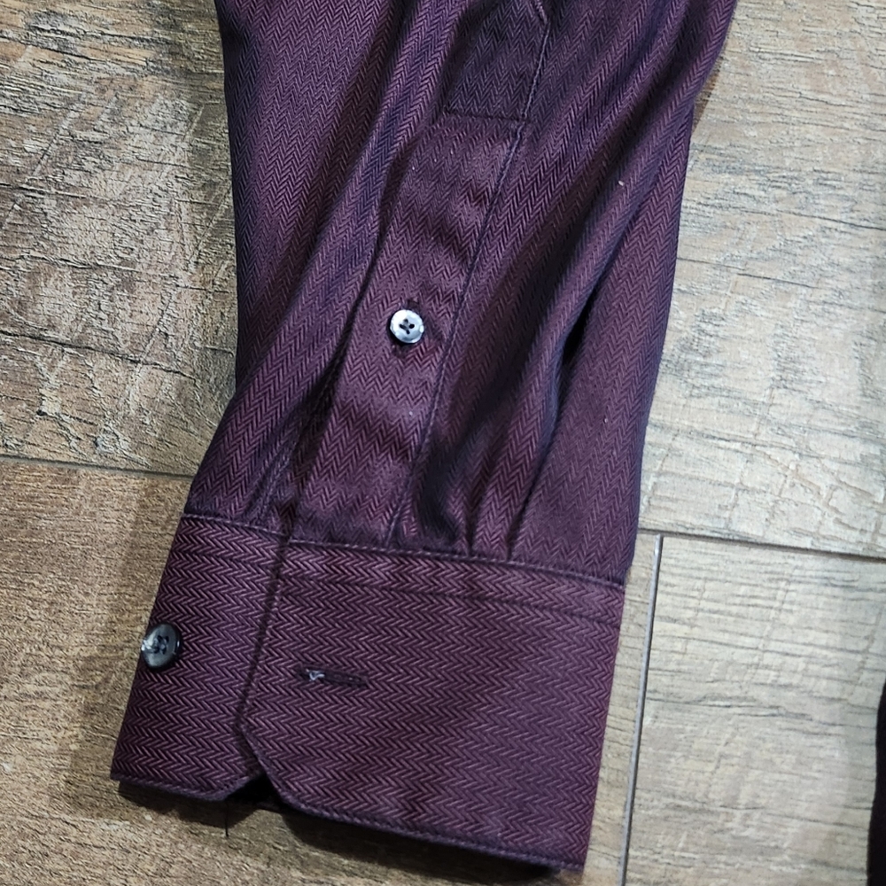 Villini (Roberto) men's black & red striped long sleeve button up - Picture 7 of 9